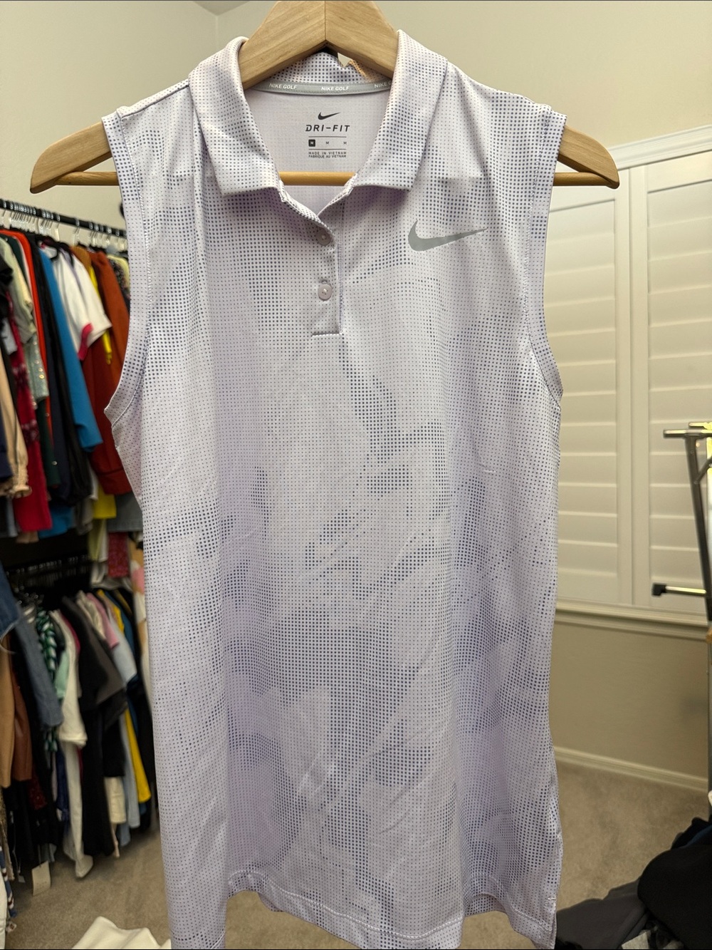 Nike Sleeveless Polo Golf Top  in Light Purple